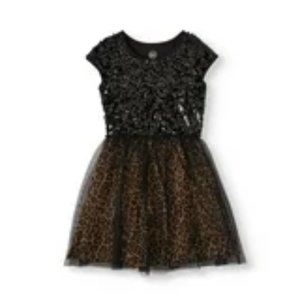Wonder Nation NWOT Girls Sequins and‎ Tulle over Cheetah Print dress sz Large